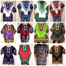 Load image into Gallery viewer, African Unisex Dashiki Plus Size! Hippie Shirt! 60s 70s Look! 1X, 2X, 3X available