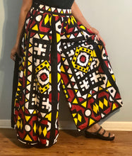 Load image into Gallery viewer, Full Flared Pants called Palazzo! One Size Fits Most!! African Print Flared Pants with Pockets!!u