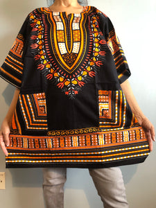 African Unisex Dashiki Plus Size! One Size! One Size Fits Most! Hippie Shirt! 60s 70s Look!