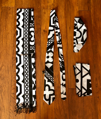 Tie, Kufi, scarf and a pocket square set!