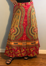 Load image into Gallery viewer, 100% Cotton Wrap Skirt! Dashiki Print! One Size Fits Most!
