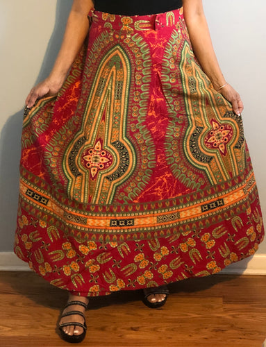 100% Cotton Wrap Skirt! Dashiki Print! One Size Fits Most!