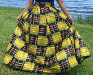Long Flared Skirt One Size Fits Most!! Dashiki Print Flared Skirt with Pockets!!