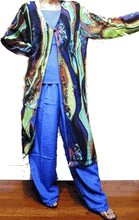 Load image into Gallery viewer, Pants Set With Duster !! 3 Pcs Pants Set with Printed Duster Sequins