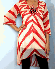Load image into Gallery viewer, Sequined Tunic Top,Sizes, S, M, L, XL, Printed Georgette