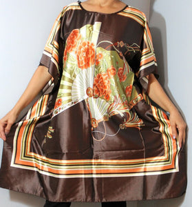 Trendy Tunic Top, Plus Size, Silky Satin, Printed.