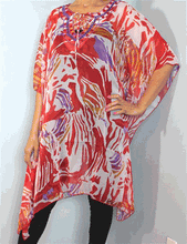 Load image into Gallery viewer, Tunic Top, Plus Size, Printed Georgette, One Size