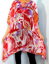 Load image into Gallery viewer, Tunic Top, Plus Size, Printed Georgette, One Size