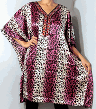 Load image into Gallery viewer, Tunic Top, Plus Size, Silky Satin, Printed and Embroidered