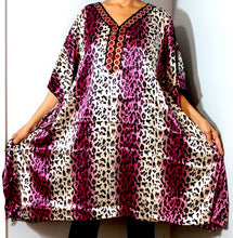 Load image into Gallery viewer, Tunic Top, Plus Size, Silky Satin, Printed and Embroidered