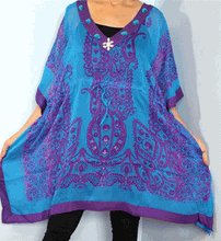 Load image into Gallery viewer, Tunic Top, Plus Size, Silky, Printed Georgette with Drawstring!! One Size Fits Most !!
