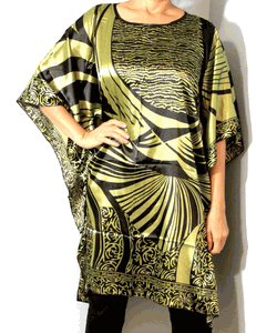 Tunic Top, Plus Size, Silky Satin, Printed and Trendy