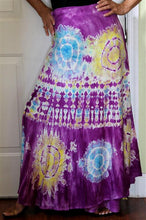 Load image into Gallery viewer, 100% Fine Rayon Wrap Skirt ! Tie-Dye Print ! One Size Fits Most !