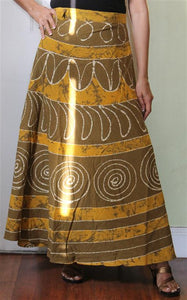 100% Cotton Wrap Skirt ! Batik Print ! One Size Fits Most !