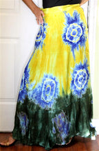 Load image into Gallery viewer, 100% Fine Rayon Wrap Skirt ! Tie-Dye Print ! One Size Fits Most !