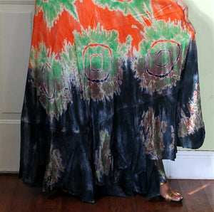 100% Fine Rayon Wrap Skirt ! Tie-Dye Print ! One Size Fits Most !