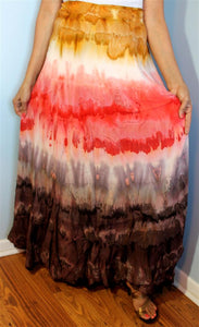 100%Rayon Wrap Skirt ! Tie-Dye Print ! One Size Fits Most !